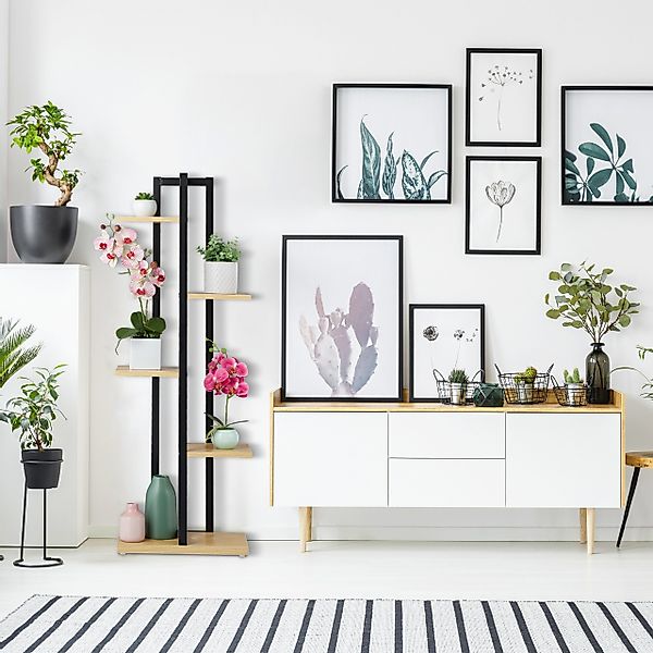 relaxdays Blumenständer Pflanzenregal mit 5 Ablagen, günstig online kaufen
