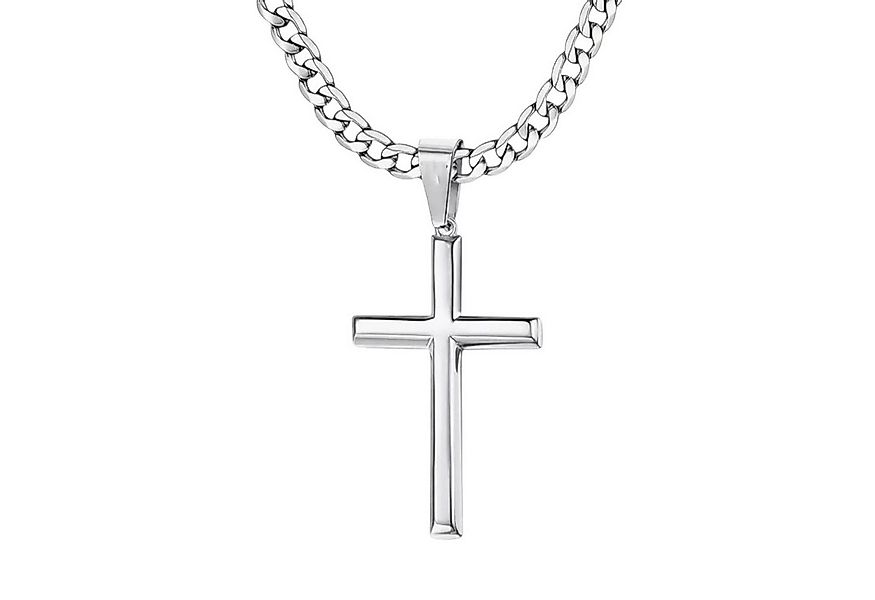 KARMA Kette und Anhänger Set Edelstahl Herren Halskette Figaro 60 cm (Halsk günstig online kaufen