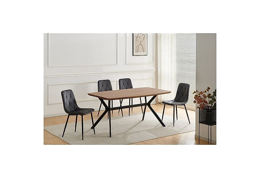 HTI-Living Esszimmerstuhl Stuhl Mesa Eco 4er-Set Velvet Grau (Set, 4 St), E günstig online kaufen