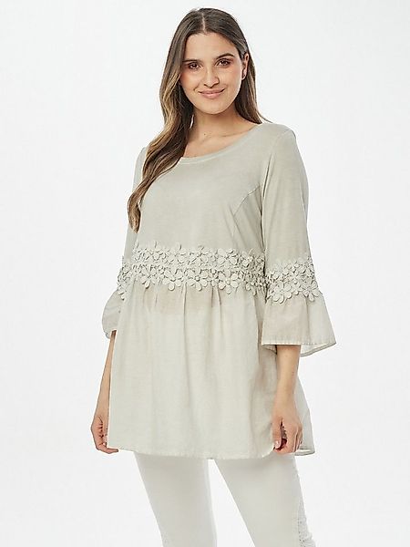 Body Needs Tunika Longbluse Figurumspielend mit Blütenband günstig online kaufen