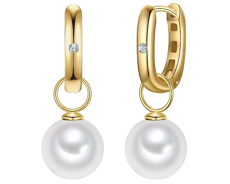 Rafaela Donata Paar Creolen gelbgold, mit Zirkonia günstig online kaufen