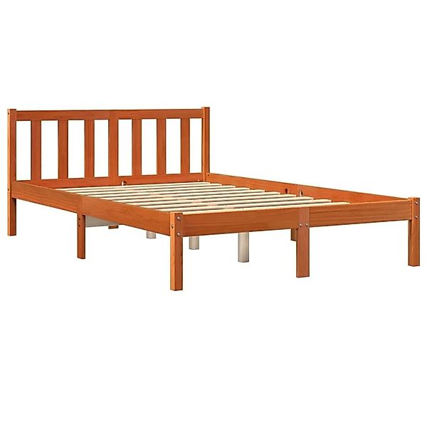 vidaXL Massivholzbett ohne Matratze Wachsbraun 140x190 cm Kiefernholz 84480 günstig online kaufen
