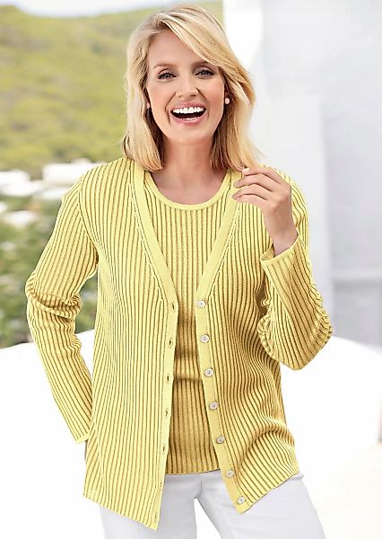 GOLDNER Strickjacke "Pflegeleichte Strickjacke in hochwertiger Rippenstrukt günstig online kaufen
