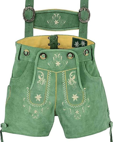 Fuente Leather Wears Trachtenlederhose Damen kurze Lederhose grün günstig online kaufen