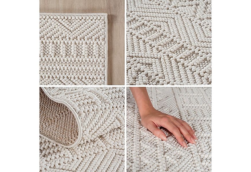 SIMPEX24 Designteppich Einfarbig Boucle Loop, Rund, Höhe: 7 mm, Teppich Woh günstig online kaufen