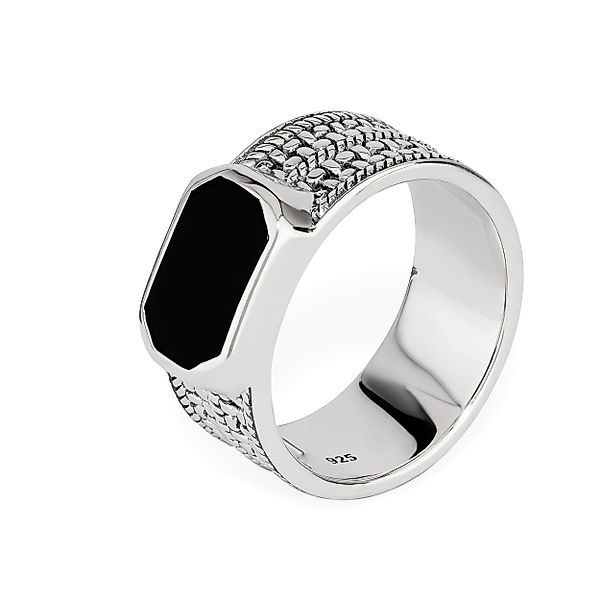 NKlaus Silberring 58mm Herrenring echt Onyx günstig online kaufen