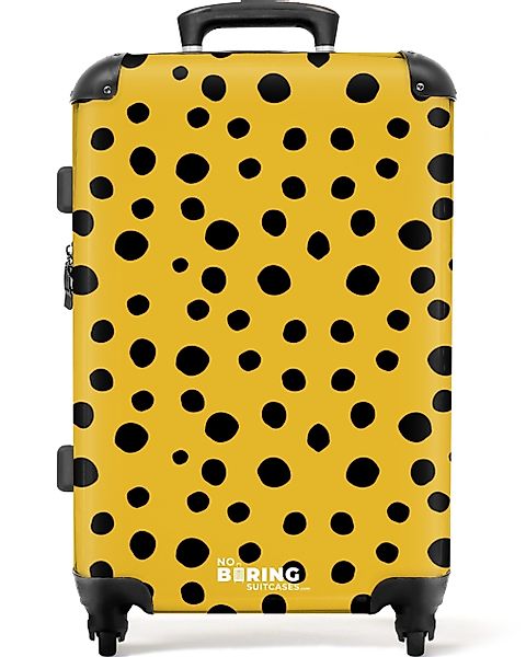 NoBoringSuitcases.com© Hartschalen-Trolley Schwarze Punkte auf gelbem günstig online kaufen