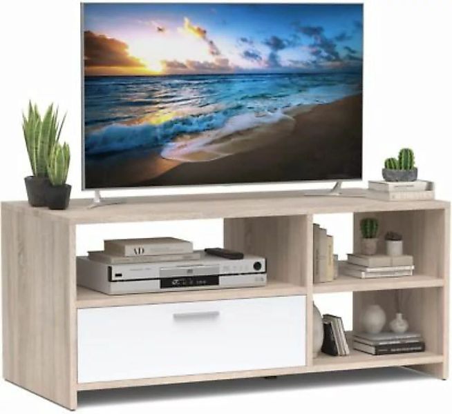 COSTWAY® Fernsehschrank TV Schrank Landhausstil natur günstig online kaufen