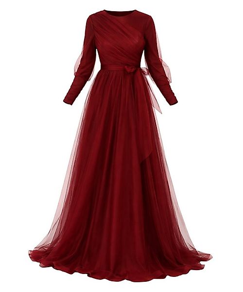 Modavitrini Tüllkleid Maxikleid langarm Abendkleid festlich elegant mit Gür günstig online kaufen