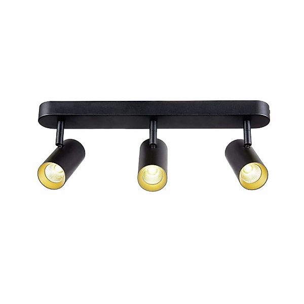 LED Led Wand- und Deckenleuchte Noblo in Schwarz und Gold 3X 22W 4080Lm günstig online kaufen