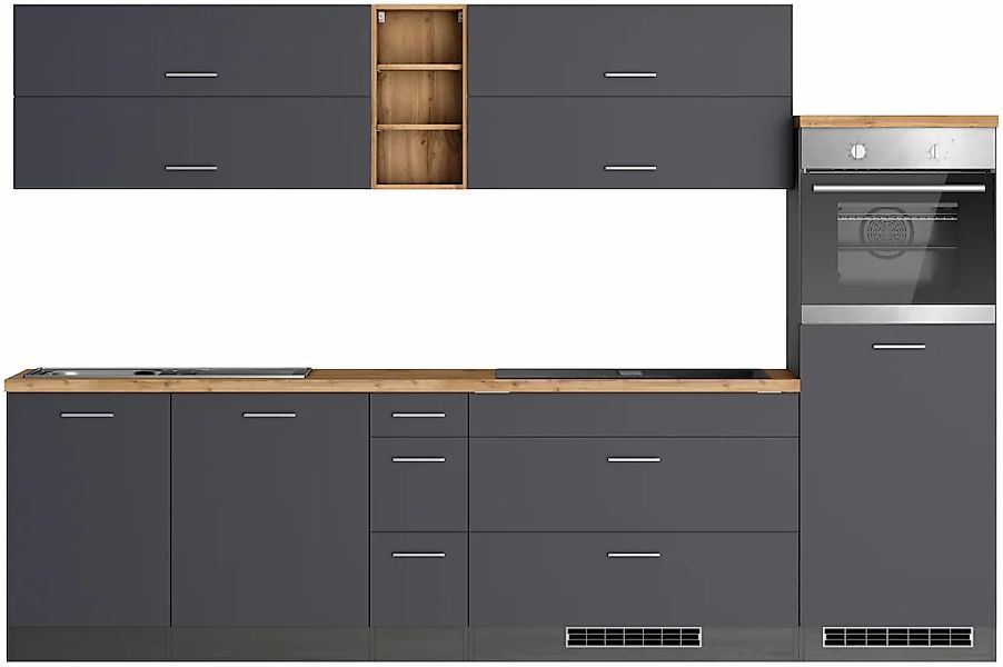 KOCHSTATION Küchenzeile "KS-Milan, optional mit Muldenlüfter" Breite 300 cm günstig online kaufen