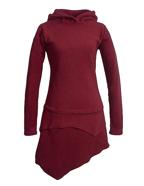 Vishes Midikleid Asymmetrisches Kapuzen-Kleid aus Recycling-Fleece günstig online kaufen