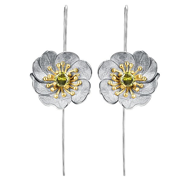 Runde Perlé Paar Ohrhänger blühende Anemone günstig online kaufen