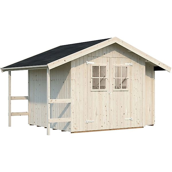 Palmako Marcus Holz-Gartenhaus Natur Satteldach Unbehandelt 384 cm x 239 cm günstig online kaufen