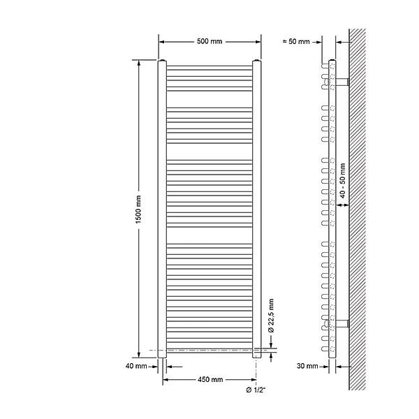 LuxeBath Badheizkörper Designheizkörper Handtuchtrockner Handtuchheizkörper günstig online kaufen