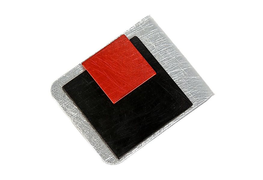 DeMarie Brosche Kragenklemme aus Aluminium gebürstet + gewolkt günstig online kaufen