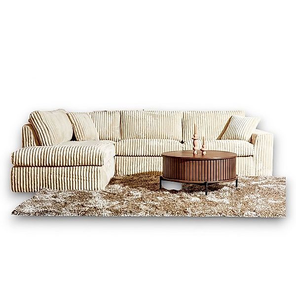 BENEDO MÖBEL Ecksofa Teddy Stoff Beige, Abnehmbare Rückenkissen und Sitz zu günstig online kaufen