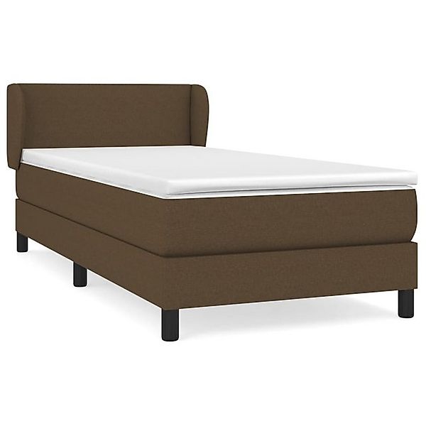 vidaXL Boxspringbett, Boxbett mit Matratze Dunkelbraun 90x200 cm Stoff günstig online kaufen