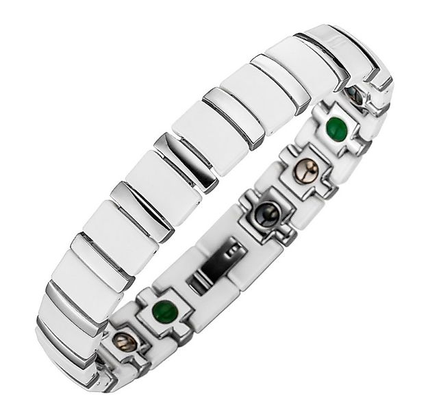 Lunavit Armband Magnetarmband Titan Jade weiß/silber günstig online kaufen