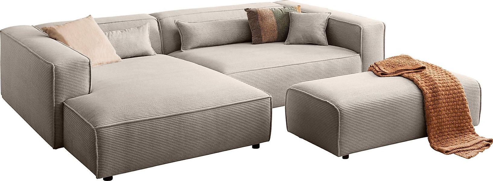 LeGer Home by Lena Gercke Ecksofa PIARA XXL, L-Form, Schlaffunktion, Cord, günstig online kaufen