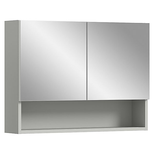 Spiegelschrank m. Spiegel 74 cm x 55 cm x 17 cm Hellgrau-Grau günstig online kaufen
