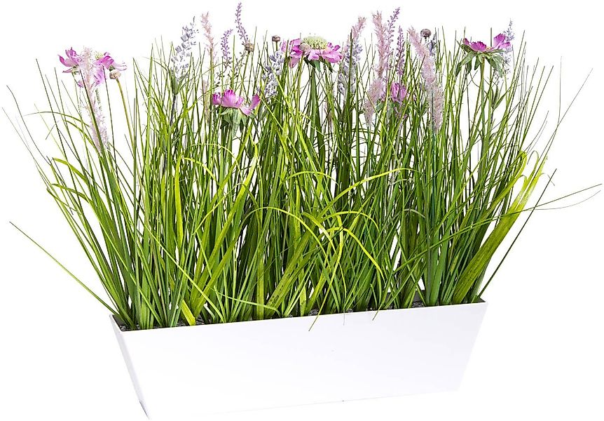 Kunstblume Wiesenblumen im Kunststofftopf Gras, Botanic-Haus, günstig online kaufen