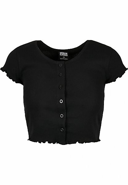 URBAN CLASSICS Kurzarmshirt "Urban Classics Damen Ladies Cropped Button Up günstig online kaufen
