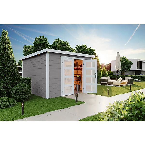 Lasita Holz-Gartenhaus Zambezi 7 Carbongrau 320 cm x 324,8 cm günstig online kaufen