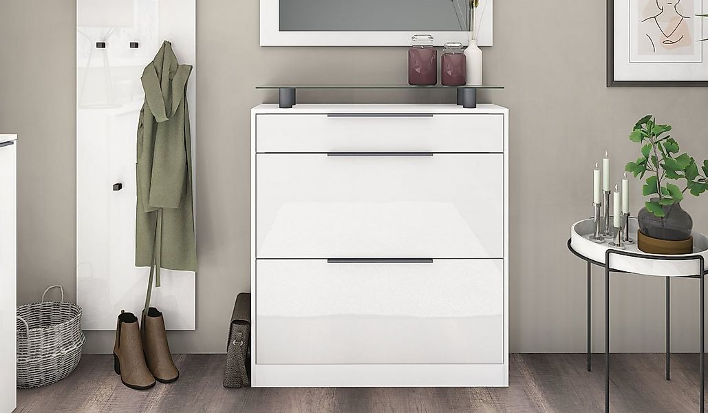 borchardt Möbel Schuhschrank "Tom, Schuhkipper mit Glasablage und Metallgri günstig online kaufen