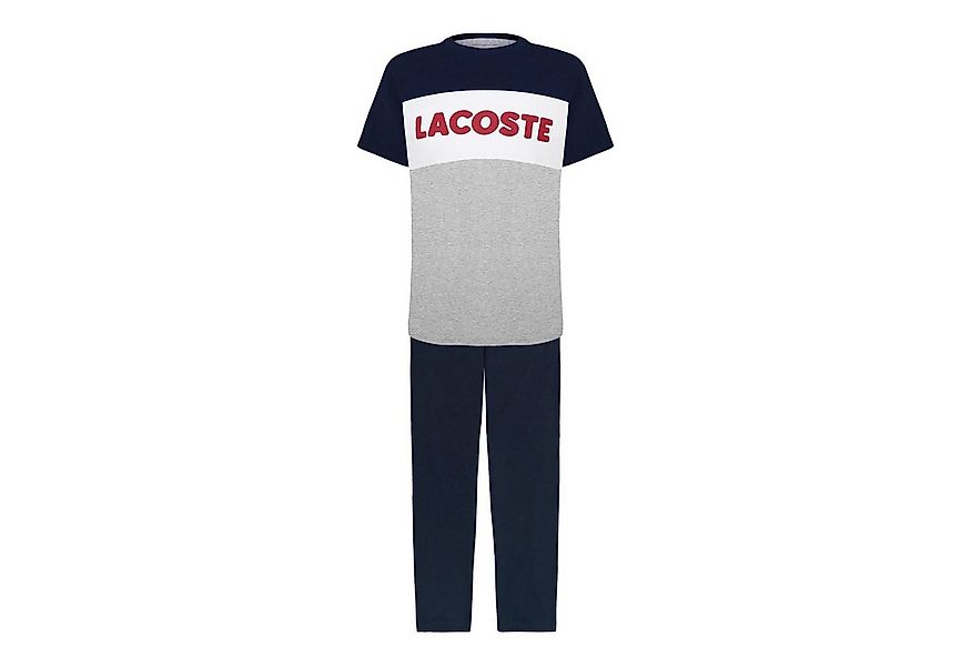 Lacoste Schlafanzug Pyjama Set (2 tlg) in Colourblock-Optik günstig online kaufen