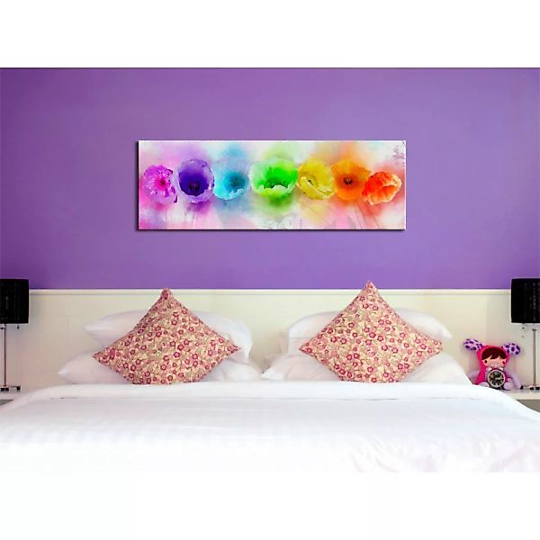 Leinwandbild Rainbow-hued poppies XXL günstig online kaufen