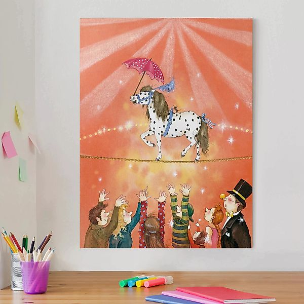 Leinwandbild Kinderzimmer - Hochformat Zauberpony Geschichten - Zirkuspony günstig online kaufen