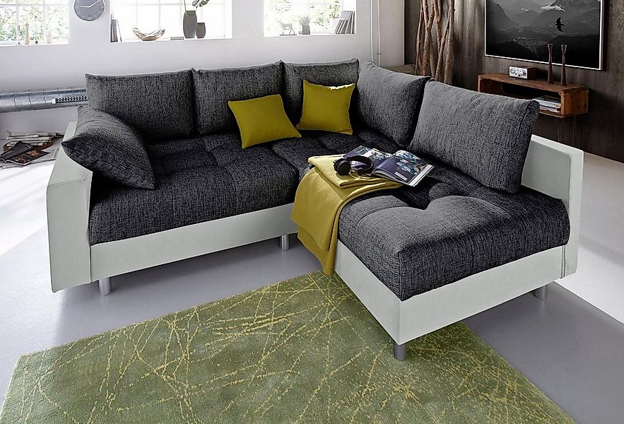 COLLECTION AB Ecksofa Antonia L-Form, mit Federkern und zusätzlichem Hocker günstig online kaufen
