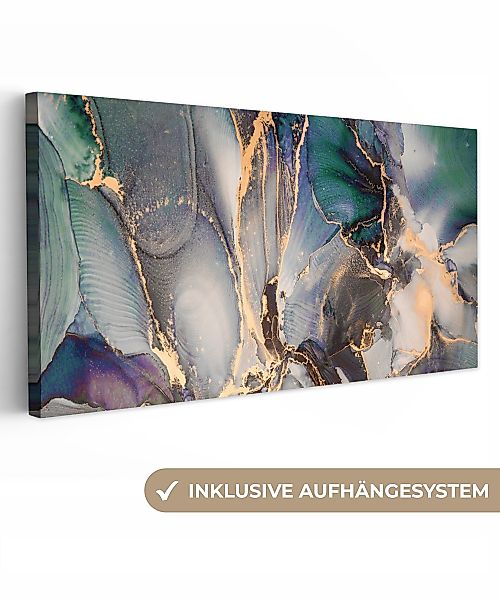 OneMillionCanvasses® Leinwandbild Panorama Gold - Blau günstig online kaufen