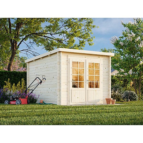 Palmako Gartenhaus Ella 240 x 300 cm Lackiert Dunkelgrau-Weiß FSC® günstig online kaufen