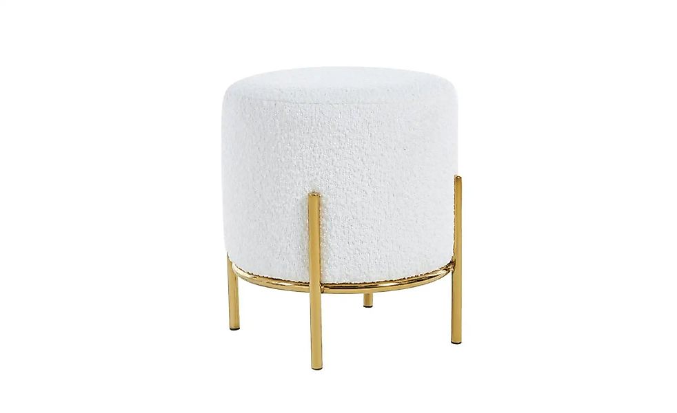 Hocker Bouclé Dejan ¦ weiß Ø: 35 Polstermöbel > Hocker - Höffner günstig online kaufen