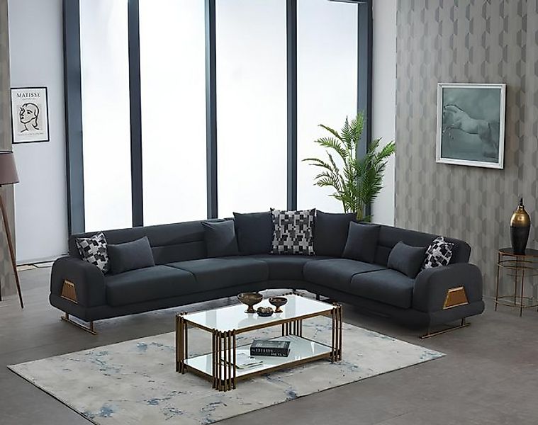 JVmoebel Ecksofa Stoffsofa Ecksofa L form Polstersofa Grau Couch Design Eck günstig online kaufen