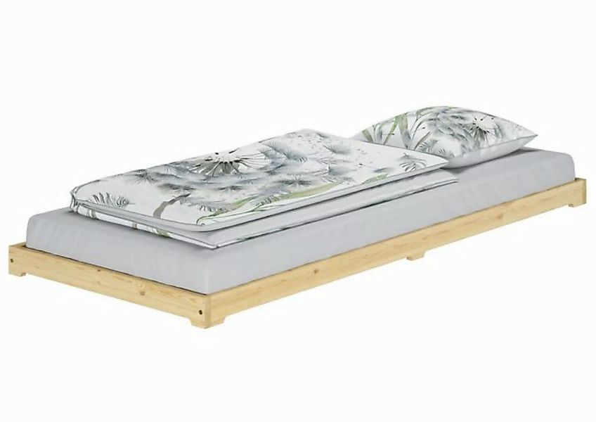 ERST-HOLZ Bett Futon Bodenbett extra niedriges Unterschiebbett 90x190 Kiefe günstig online kaufen