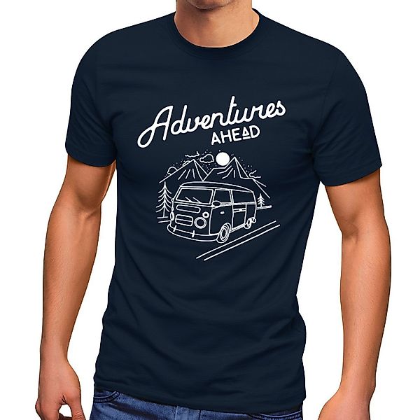 MoonWorks Print-Shirt Herren T-Shirt Bus Retro günstig online kaufen