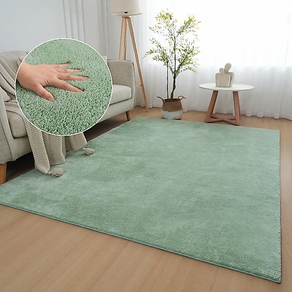 my home Teppich "Cali, weich, modern, waschbar" rechteckig 16 mm Höhe Uni-F günstig online kaufen