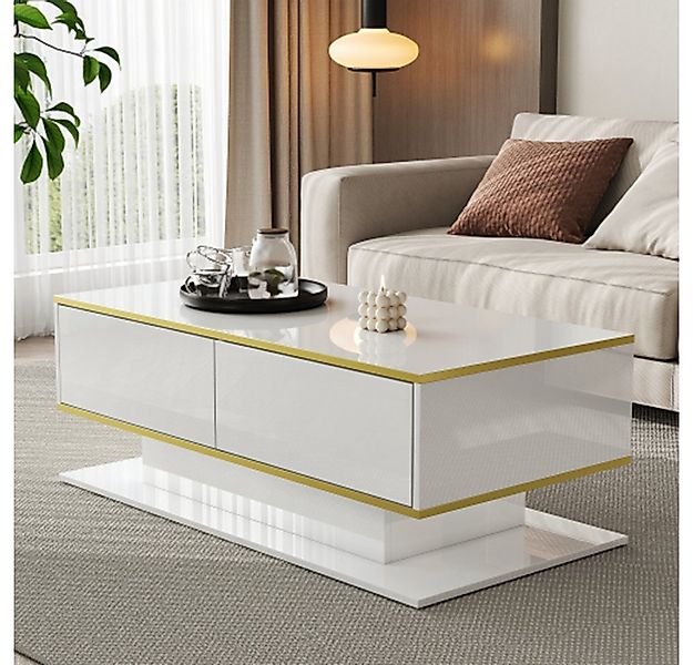 autolock Couchtisch LED-Couchtisch mit Schubladen und einem offenen, Fach K günstig online kaufen
