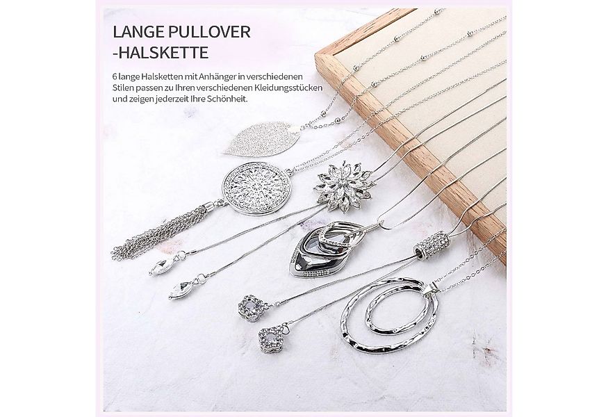 Refttenw Lange Kette 6Stk Halskette Glänzende Pullover Kette Verstellbare M günstig online kaufen