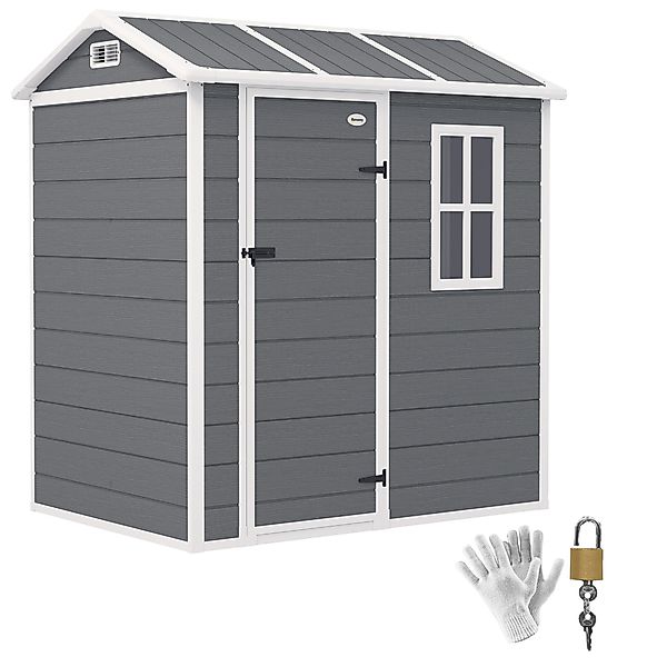 Outsunny Gerätehaus 2,1m², mit Satteldach, Boden, günstig online kaufen