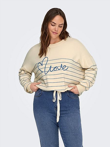 ONLY CARMAKOMA Rundhalspullover CARSIGNE LS TEXT DETAIL O-NECK KNT günstig online kaufen