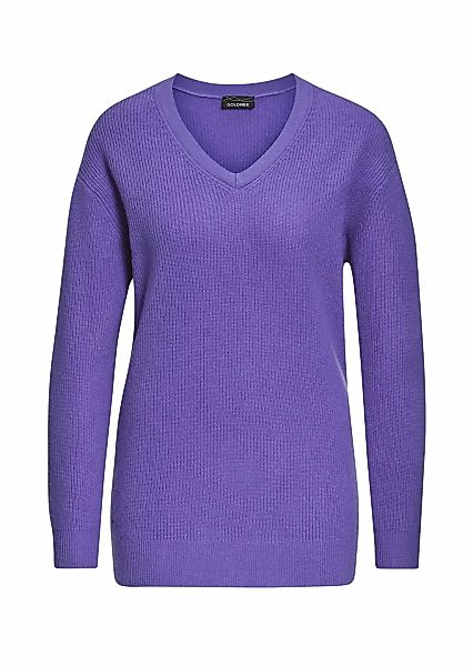 GOLDNER Strickpullover "Kurzgröße Kaschmirpullover in Patentstrick mit V-Au günstig online kaufen