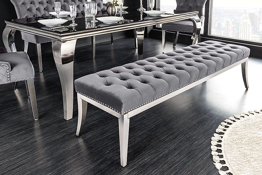 riess-ambiente Sitzbank CASTLE DELUXE 165cm grau / silber (Einzelartikel, 1 günstig online kaufen