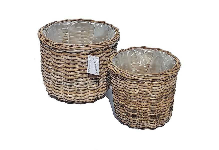 Casa Moro Flechtkorb Rattan Korb Meran rund mit Folie Weidenkorb (Blumenkor günstig online kaufen