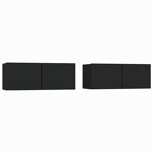 furnicato TV-Schrank TV-Schränke 2 Stk. Schwarz 80x30x30 cm Holzwerkstoff ( günstig online kaufen