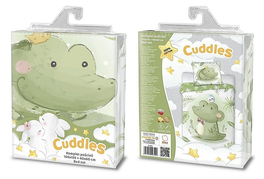 FARO pln Babybettwäsche Babybettwäsche "Kleines Kroko", 100x135cm, Niedlich günstig online kaufen