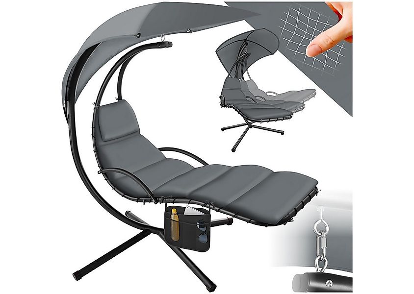 tectake Hängesessel Hängeliege, großes Sonnendach mit UV-Schutz günstig online kaufen